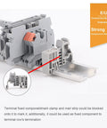 DIN Rail End Stopper Bracket For 35mm Wide Guide Rail Terminal Blocks Screw Clamp End Fixing Block Built Tough PA66 Nylon Fire Retardant