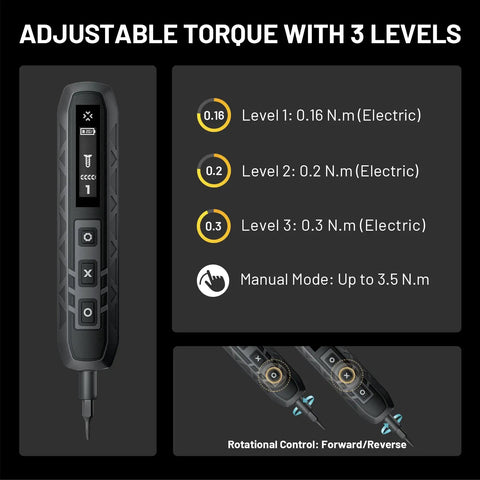 Electric Precision Screwdriver Set 181 In 1 Cordless Tool Kit with adjustable torque settings displayed