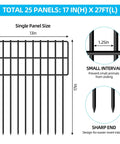 Dog Dig Fence Barrier Kit With 25 Panels, 17 Inch High By 27 Feet Long, One And A Quarter Inch Gap, Rustproof Metal Stakes