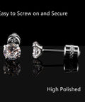Dainty Titanium Surgical Steel Cz Stud Earrings Multipack Hypoallergenic 316L Nickel Free Screw Back Studs Built For Sensitive Ears showing polished stones and secure back.