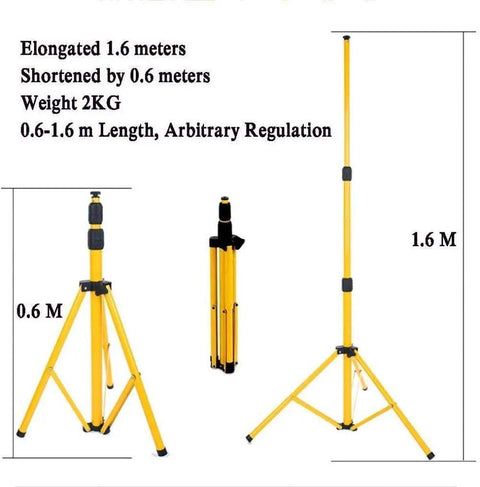 Spot Lighting 500W 130 LEDs Floodlight Tripod Stand Portable Rechargea,，， adjustable yellow tripod with heights 0.6 to 1.6 meters.