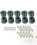 30 Pack Rubber Furniture Feet Bumpers With M4x30mm Hex Socket Screws And Nuts, Black Rubber And Metal Floor Protectors For Hardwood Floors