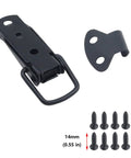 4 Pack Black Stainless Steel Cabinet Latch Hasps With Screws, Spring Loaded Toggle Catches For Boxes, 40 Kg Holding Capacity