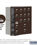 Recessed Cell Phone Locker Featuring Fifteen Spacious Compartments And Foolproof Resettable Combo Locks Built To Safely Stash Your Tech In Durable Bronze Finish For Everyday Hustle, showing front access panel with combo locks.