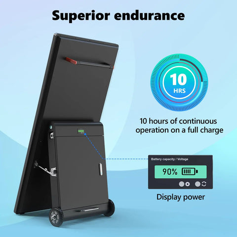 55 Inch Outdoor Digital Signage Display Loaded Up With 4K UHD LCD And IP55 Waterproof Shield Boasting 1800 Nits Auto Brightness with battery indicator.