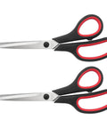 8.5 Inch All Purpose Scissors Set With Stainless Steel Blades, Sharp And Durable Pro Grade Heavy Duty Do It All Multi Purpose Shears, 2 Pack For Kitchen, Craft, Office Tasks And Sewing, two scissors on white