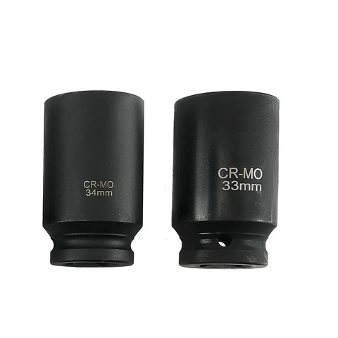 10pcs Deep Impact Socket Set 3/4 Inch Drive Metric 22-41mm With 6-Point Grip For Heavy Duty Garage Work That Totally Slaps And Matches Your Existing Case Kit Perfectly, CR-MO 33mm 34mm sockets