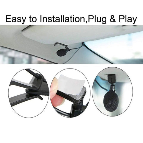 HD Voice 3.5mm Car Microphone Replacement for Kenwood Boss JVC Sony Jensen Alpine Head Units easy installation in car