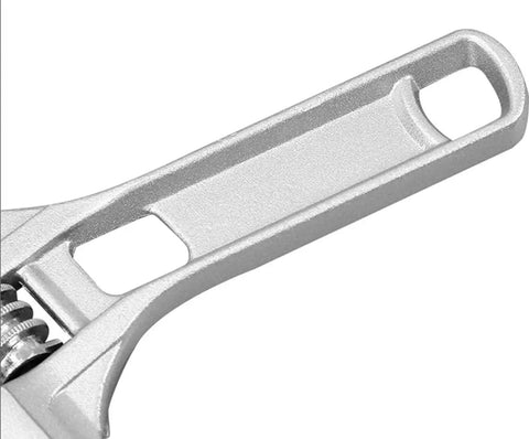 Handle detail of lightweight aluminum alloy 8 inch adjustable wrench with wide jaw for plumbing 6 to 68mm heavy duty spanner