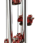Red Fire Engine Wind Chime For Patio And Garden Decor Fire Fighter Theme Fire Truck Model With Hydrants 20 Inch Tall Resin Wind Chime
