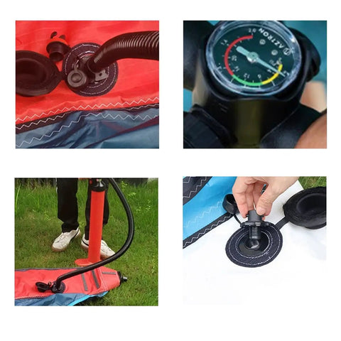 Inflatable Sail For Wind Wing Foiling And Kitesurfing Kite All Around A Premium Waterproof Wing Foil with inflation setup details