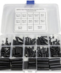 390 Piece Roll Pin Set Including 13 Sizes Black Slotted Spring Pins And Expansion Cylindrical Pins Assortment Kit in case