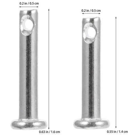 Two sized pins from 20 Piece Stainless Steel Clevis Pin Kit With Flat Head Single Hole Pins For DIY Fixes, Mechanical Repair And Industrial Use