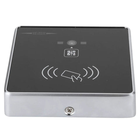 2D QR Access Control Card Reader And Barcode Scanner For Wiegand RS232 RS485 TTL with black panel and silver casing