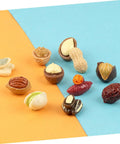 20 Pieces Miniature Nut Models For Dollhouse Decor And Resin Crafts Realistic Tiny Food Props on colorful background