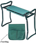 Heavy Duty Garden Kneeler And Seat With Handy Tool Bag Foldable Portable Kneeling Stool With EVA Foam Cushion and Steel Frame
