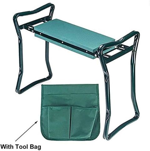 Heavy Duty Garden Kneeler And Seat With Handy Tool Bag Foldable Portable Kneeling Stool With EVA Foam Cushion and Steel Frame