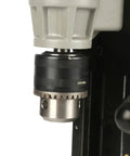 Close-up of Portable Magnetic Drill Press For Metal Core Drilling And Tapping chuck, showcasing precision bit holder and motor design.