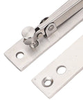 Close-up of Stainless Steel Pivot Hinge 300 Lbs Load Bearing Concealed Door Hinge with brushed finish for wooden and aluminum doors.