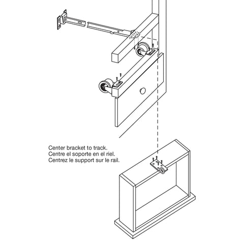 Top Shelf Monorail Drawer Slide Rollers With Steel Brackets And Smooth Plastic Wheels For Effortless Cabinet Fixes installation diagram.