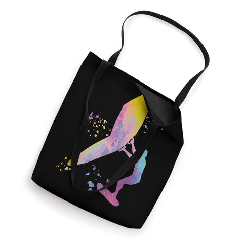 Colorsplash Wingfoil Wingsurfing Tote Bag With Watercolor Style Print Of A Man Wingboarding, Ideal For Wing Surfing Fans And Coaches, Durable 16x16 Inch Carry Bag For Gear, Practice Sessions, And On The Water Adventures.