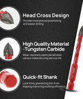 Diamond Drill Bits Set 10pc For Wood Plastic Masonry Tile Glass Ceramic From FOCSTOL showing tungsten carbide material and quick-fit shank