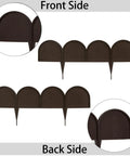 Front and back view of Half Round Garden Border Edging Panels 15 Pack Brown Flexible PP Plastic Lawn Edge Fence Barrier 20 Foot Kit
