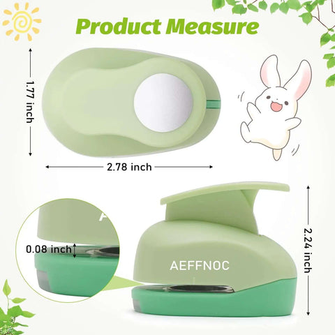 1 Inch Circle Hole Punch For Crafts And DIY Arts, Handy Lever Action Paper Punch showing dimensions and smooth design