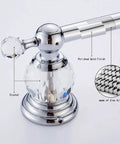 Crystal Chrome Bathroom Accessory Set For Your Modern Pad with polished silver towel bar and zinc alloy base
