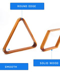 Two Tone Solid Wood Pool Ball Rack Triangle Or Diamond For 2 1/4 Inch Balls, Heavy Duty Billiard Rack With Reinforced Edges And Smooth Finish