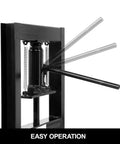 Side view of 6-Ton Hydraulic Shop Press With Adjustable Working Table And H-Frame, Benchtop Garage Press For Auto Body Repair, Black.