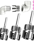 DIY PVC Pipe Threading Kit For Drill With Tape Internal And External Threading Tool One Half Inch Three Quarter Inch One Inch NPT For PVC CPVC ABS Pipes Pipe Thread Cutting And Repair For Home And Garden Irrigation, PVC elbows and drill threading heads