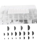 135 Piece Woodruff Key Set Carbon Steel Semicircle Keys For Pulleys And Drive Shafts in clear plastic organizer