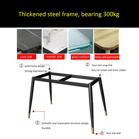 Image of Badass Strong Heavy Duty Metal Table Legs Frame With Adjustable Height and Grip Tight Suction Cups, showing thickened steel frame.