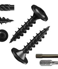 Heavy Duty Lag Screws For Wood 8 By 1 Inch Self Tapping Structural Screws With Washer Head T30 Star Drive Rust Resistant Black Coated Exterior Wood Screws 1 Lb Pack