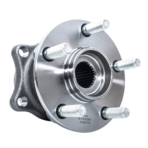 Rear Wheel Bearing Hub Assembly For Subaru Legacy 2015 Through 2021 Direct Drop In And Outback 2015 Through 2021 And WRX 2015 Through 2019 And WRX STI 2015 Through 2016 5 Lug Rear Left Or Right OE Quality ISO TS 16949 Certified, front view