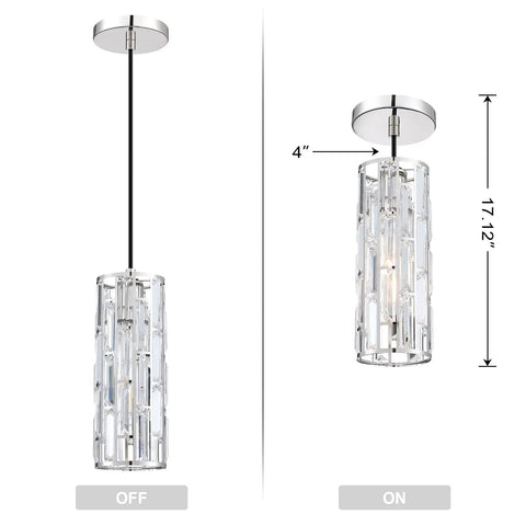 2 Pack Crystal Kitchen Island Pendant Lights With Nickel Finish Dope Modern Fixture With Crystal Plate Metal Shade