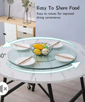 Heavy Duty Tempered Glass Lazy Susan Turntable Silky Smooth Rotating Serving Platter with Upgraded Aluminum Bearings on dining table