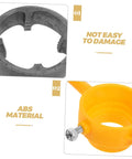 Close-up of Hardcore Pipe Threader Kit showing metal threading tool and yellow ABS component with durability notes.