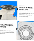Hardcore Heavy Duty 3 Inch Nylon Swivel Casters With Adjustable Leveling Feet Smooth Rolling Workbench Wheels close-up of mounting plate and swivel design.