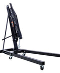 Heavy Duty 2 Ton Folding Engine Hoist Shop Crane With Hydraulic Pump And Six Swivel Casters For No Sweat Home Garage Lifts showcasing compact design.