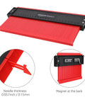 Contour Gauge Set Of 2 5 Inch And 10 Inch Profile Tools with red plastic needles and black magnetic back for precise shape duplication