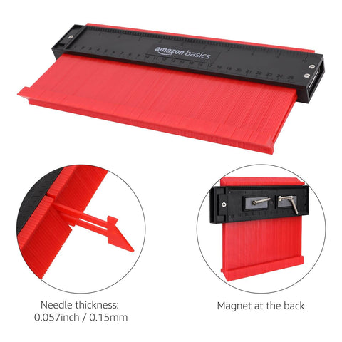 Contour Gauge Set Of 2 5 Inch And 10 Inch Profile Tools with red plastic needles and black magnetic back for precise shape duplication