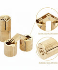 Close-up of Hidden Barrel Hinge With Gold Finish Zinc Alloy Hardware For Jewelry Boxes and Cabinets showing seamless mechanism