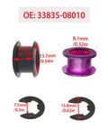 Shift Cable Bushing Repair Kit with Retaining Clips for Toyota Saturn Jeep Chevrolet Pontiac, includes bushings and clips dimensions.