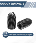 Heavy Duty High Carbon Steel M14 Ball Plungers 10 Pack 25mm Hex Socket Spring Loaded Grips For Pneumatic Tools showing hexagon socket design.