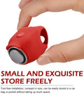 120dB Waterproof Silicone Bicycle Horn With 6 Sound Options Universal Handlebar Alarm For Adults Kids Bikes Scooters Ebikes Loud As Heck City Warning Bell Red, compact red silicone horn in hand