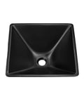 Claire 15.5 Inch Black Glass Vessel Sink For Above Counter Mount Durable Tempered Glass 1.75 Inch Drain Deep 5 3 16 Inch Basin