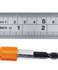 Two Pack Magnetic Quick Change Bit Holders With A Quarter Inch Hex Shank Drill Bit Extensions, orange, 2 3/8 inch length