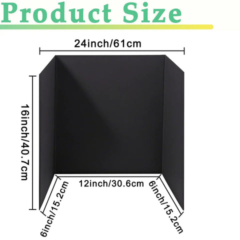 Three Pack Black Tri Fold Display Boards 24 By 16 Inches Lightweight Yet Durable Corrugated Presentation Boards dimensions
